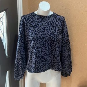 Time and true gray animal print sweatshirt